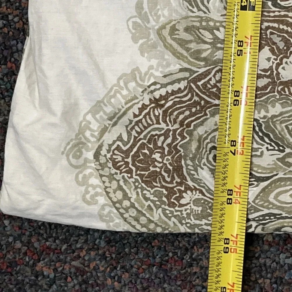 Pottery Barn Full Queen Serrano Medallion Duvet Set Neutral Off White Gray Taupe